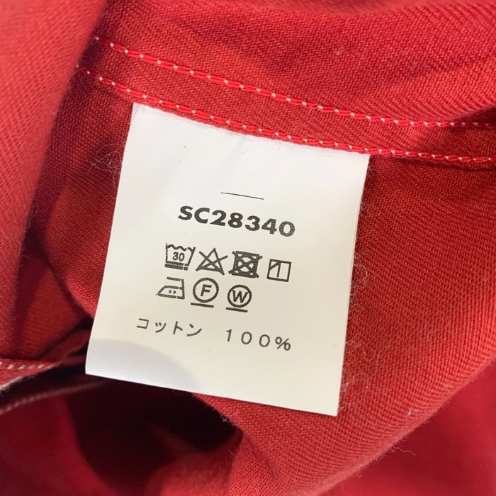 SUGAR CANE シュガーケーン ウォバッシュストライプ ワークシャツ 長袖 チンストラップ レッド SC28340 Size M 福生店