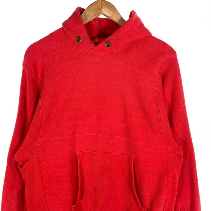 70-80's Champion チャンピオン リバースウィーブ プルオーバースウェットパーカー 目無し レッド USA製 単色タグ Size M 福生店