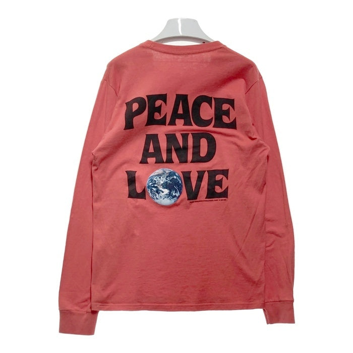 STUSSY ステューシー PEACE AND LOVE プリントロングＴシャツ レッド sizeM 瑞穂店