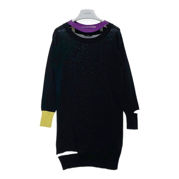 DIESEL ディーゼル 薄手ニットワンピース 黒 黄 紫 size不明 瑞穂店