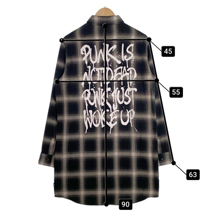 glamb グラム スタンリーロングチェックシャツ フランネル オンブレ ブラック GB15AT/SH09 Size 4 福生店