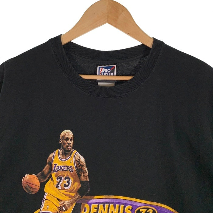 90~00's NBA ロサンゼルス・レイカーズ デニスロッドマン フォトプリントTシャツ ブラック Size L 福生店