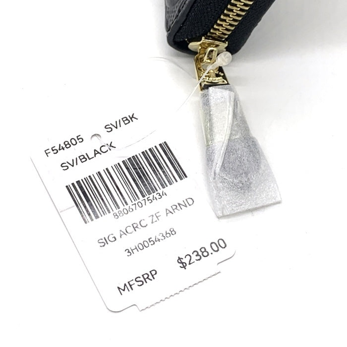 COACH コーチ F54805 シグネチャー ラウンドファスナーウォレット パテントレザー 長財布 ブラック 福生店