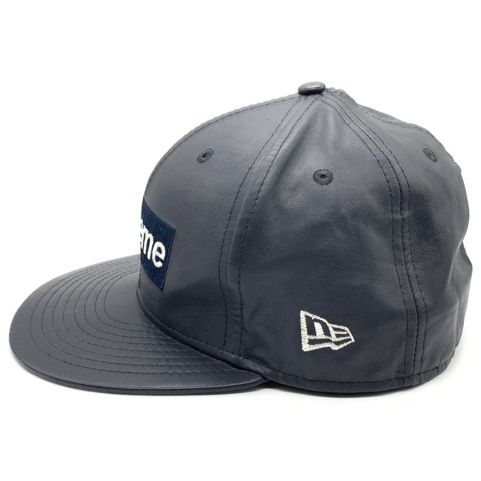 SUPREME シュプリーム 15AW Leather Box Logo New Era レザーボックスロゴ ニューエラキャップ ネイビー Size 7 3/8(58.7cm) 福生店