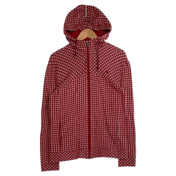 BURBERRY BLACK LABEL バーバリーブラックレーベル ジップアップ コットンパーカー チェック ホース刺繡 レッド BMV04-203-16 Size 3 福生店