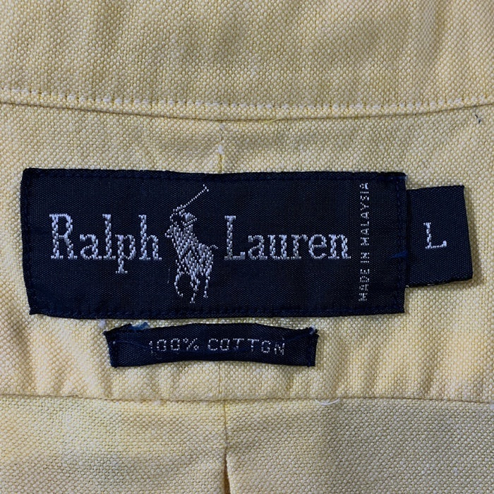 Ralph Lauren ラルフローレン ボタンダウン オックスフォード 半袖シャツ イエロー Size L 福生店