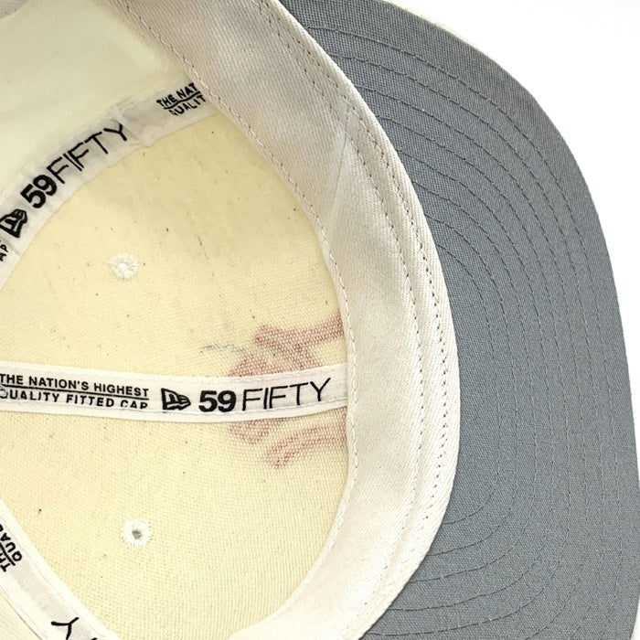 90's New Era ニューエラ MLB ニューヨーク・ヤンキース 59FIFTY ベースボールキャップ ホワイト ウール USA製 Size 7 1/8 (56.8cm) 福生店