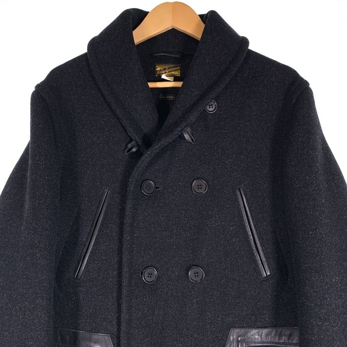 JOE McCOY ジョーマッコイ WOOL RAILROAD COAT ウール レイルロードコート ダブルジャケット レザー ホースハイド ブラック Size 38 福生店