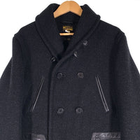 JOE McCOY ジョーマッコイ WOOL RAILROAD COAT ウール レイルロードコート ダブルジャケット レザー ホースハイド ブラック Size 38 福生店