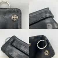 CHROME HEARTS クロムハーツ（原本無） KEY CASE クロスボールボタン レザー キーケース ブラック 瑞穂店