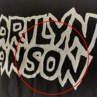 90's Winterland ウィンターランド MARILYN MANSON マリリンマンソン ラメプリント コピーライト1995 EVERLASTING COCKSUCKER 半袖 Tシャツ ブラック Size XL相当 福生店