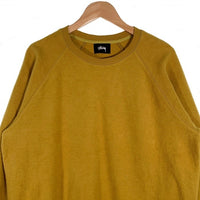 STUSSY ステューシー インサイドアウト ラグランスリーブ クルーネックスウェットトレーナー ゴールド 218055 Size M 福生店