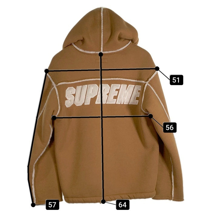 SUPREME シュプリーム 21AW Faux Shearling Hooded Jacket フェイクムートン フーデッドジャケット パーカー タン Size S 福生店