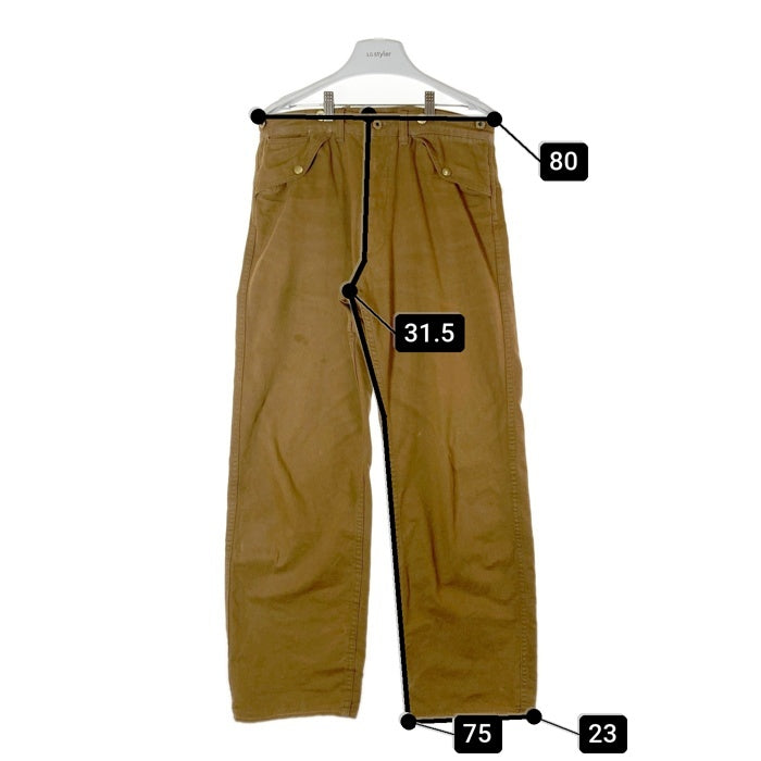 HELLER'S CAFE WAREHOUSE ヘラーズカフェ ウエアハウス サスペンダーボタン シンチバック ダック素材 ワークパンツ ブラウン size31 瑞穂店