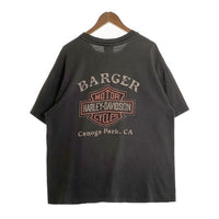 80-90's Harley-Davidson ハーレーダビッドソン イーグル バー&シールド プリントTシャツ フェードブラック Hanes USA製 Size XL 福生店