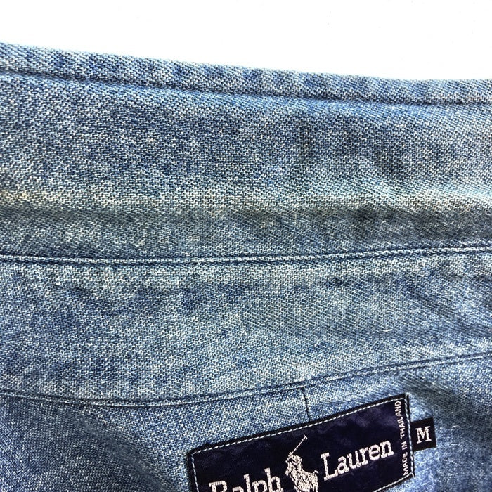 Polo Ralph Lauren ポロラルフローレン 30周年記念刺繍 ボタンダウン デニムシャツ ライトインディゴ sizeM 瑞穂店
