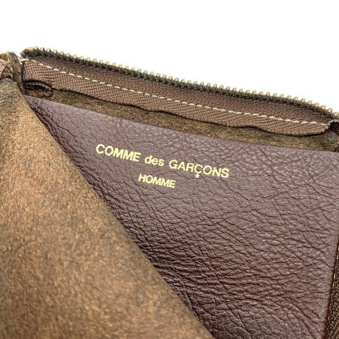 COMME des GARCONS HOMME コムデギャルソンオム L字ファスナー レザーコイン・カードケース ブラウン 福生店