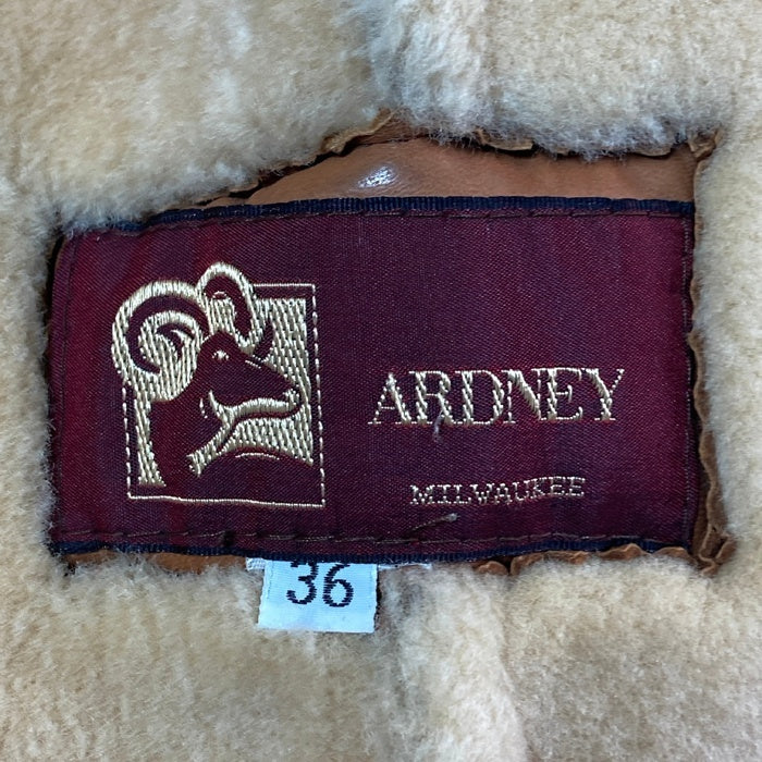 ARDNEY アードニー ムートンコート フリンジ ネイティブデザイン ベージュ size36 瑞穂店