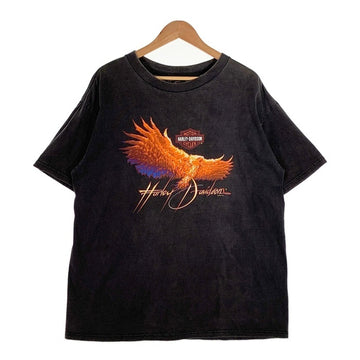 HARLEY-DAVIDSON ハーレーダビッドソン イーグル バーアンドシールド プリントTシャツ ブラック USA製 Size XL 福生店