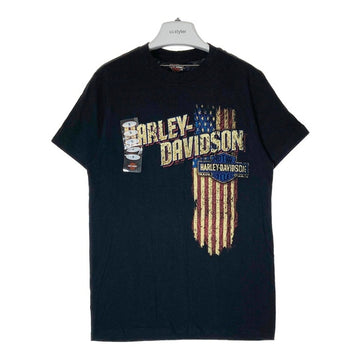HARLEY DAVIDSON ハーレーダビッドソン USA製 VERTICAL FLAG ADT USA Tシャツ ブラック sizeS タグ付き 瑞穂店