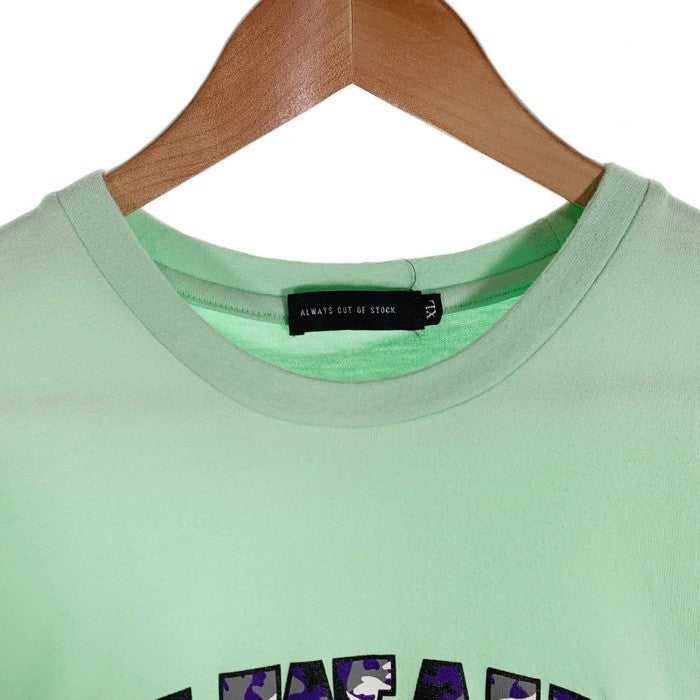 ALWAYS OUT OF STOCK オールウェイズアウトオブストック 迷彩 アーチロゴ プリントTシャツ グリーン Size XL 福生店
