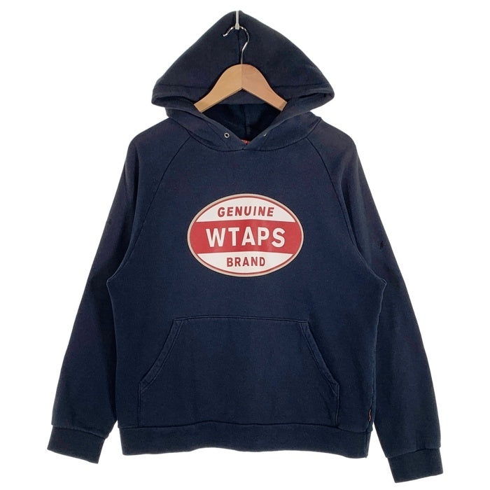 WTAPS ダブルタップス コットン プルオーバー フーディー パーカー ネイビー Size L 福生店