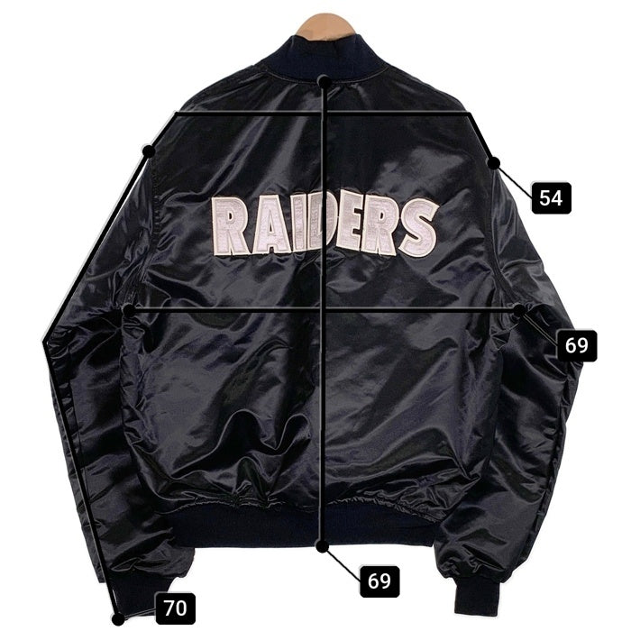 80's 90's STARTER スターター PROLINE プロライン NFL RAIDERS レイダース ナイロン スタジアムジャケット スタジャン ブラック USA製 Size XL 福生店