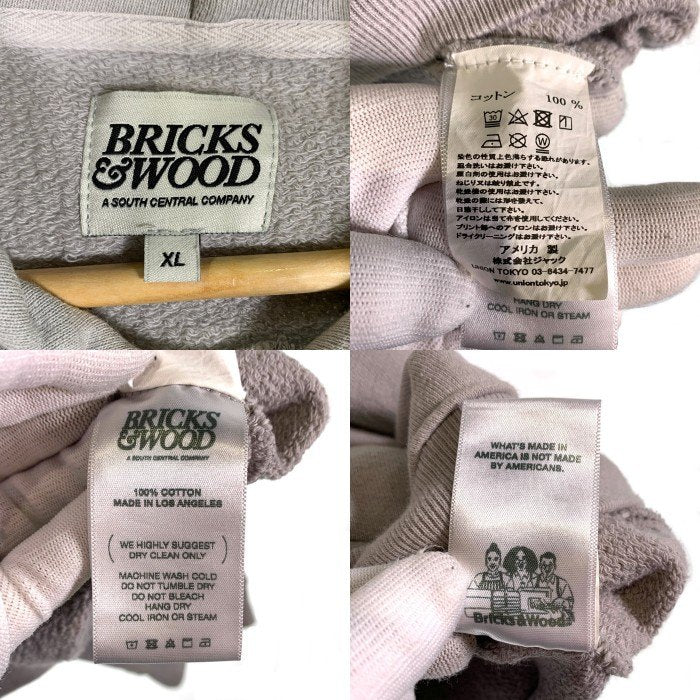 BRICKS&WOOD ブリックスアンドウッド 23AW Script Logo Hoodie スクリプトロゴ プルオーバー フーディー パーカー グレー Size XL 福生店
