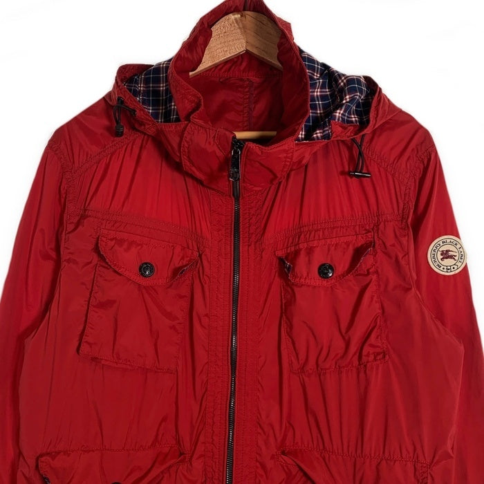 BURBERRY BLACK LABEL バーバリーブラックレーベル ナイロン ジップアップジャケット レッド D1F09-709-16 Size LL 福生店