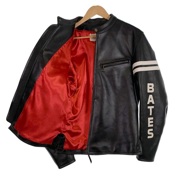 BATES ベイツ レザーシングルライダースジャケット ブラック 牛革 Size 44 福生店