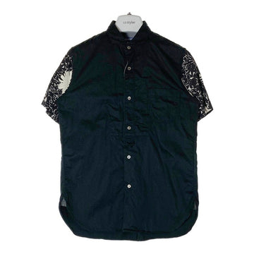 JUNYA WATANABE COMME des GARCONS MAN ジュンヤワタナベ コムデギャルソンマン WS-B014 AD2016 袖キュプラ総柄切替 半袖シャツ ブラック sizeS 瑞穂店