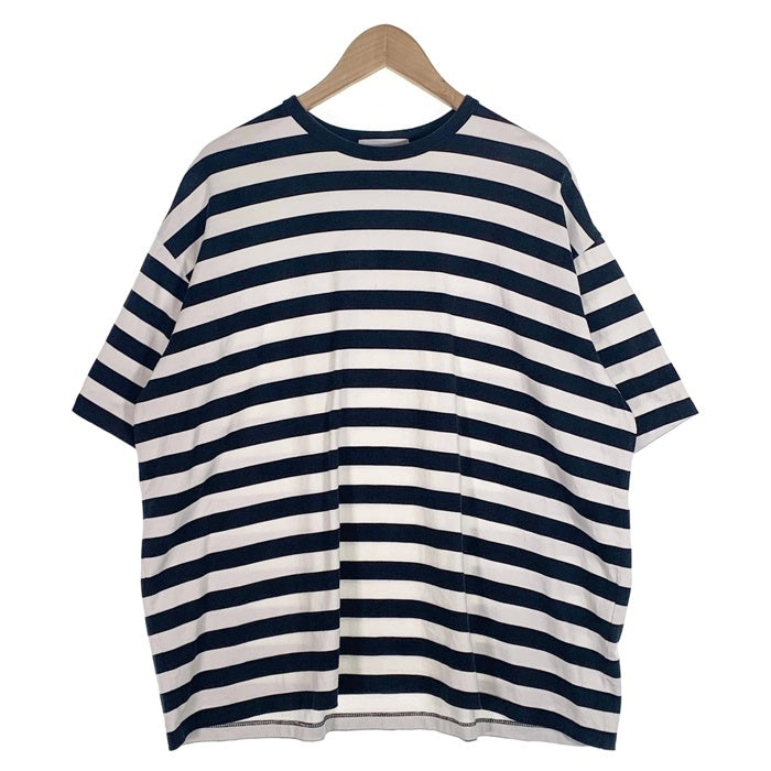 Graphpaper グラフペーパー クルーネック ボーダーTシャツ ブラック ホワイト GU223-70010B Size 2 福生店