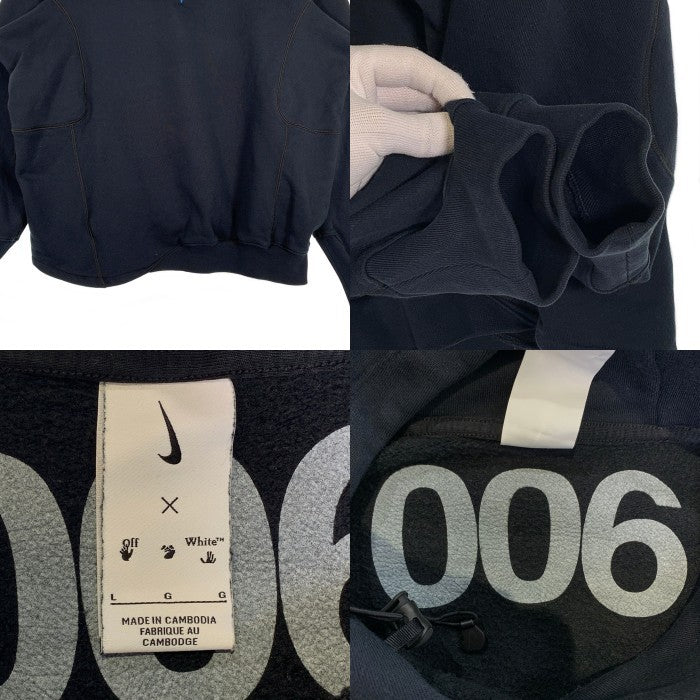 NIKE ナイキ 22AW Off-White オフホワイト FLC HOODIE フリースフーディ スウェットパーカー ブラック DN1760-010 Size L 福生店