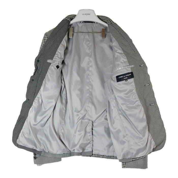 COMME des GARCONS HOMME コムデギャルソンオム HF-J040 AD2010 クレイジーチェックパターン 4つボタン テーラードジャケット ブラック sizeM 瑞穂店