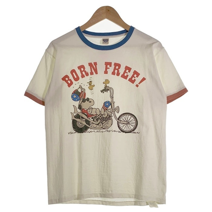 TOYS McCOY トイズマッコイ SNOOPY “BORN FREE” スヌーピープリント リンガーTシャツ トリコロール TMC2440 Size L 福生店
