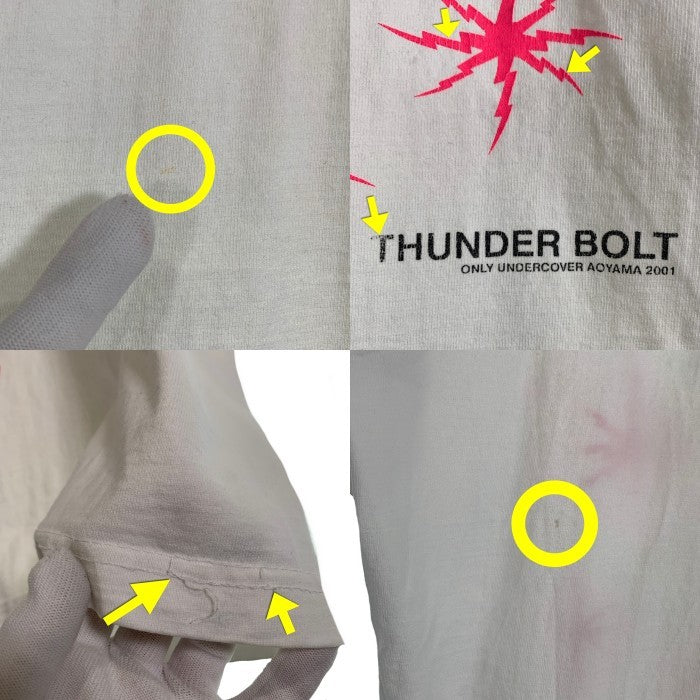 UNDERCOVER アンダーカバー 2001 サンダーボルト プリントTシャツ ホワイト ピンク Size M 福生店
