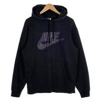 SUPREME シュプリーム 19AW NIKE ナイキ Leather Applique Hooded Sweatshirt レザーアップリケ プルオーバースウェットパーカー ブラック CK6225-010 Size M 福生店