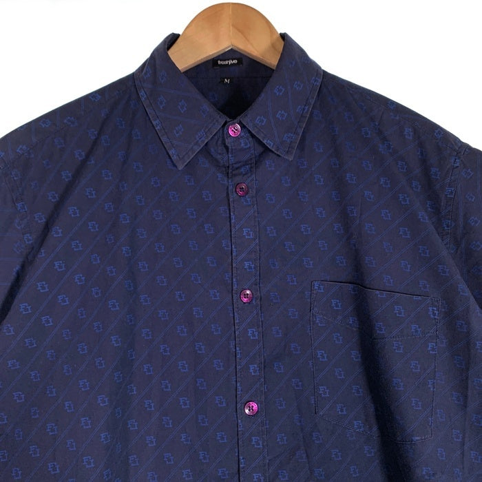 90's freshjive フレッシュジャイブ モノグラム ショートスリーブシャツ ポリコットン 半袖 ネイビー USA製 Size M 福生店