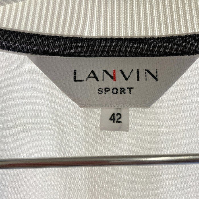 LANVIN SPORT ランバンスポーツ バックメッシュ ハーフジップ トップス スカイブルー×ホワイト size42 瑞穂店