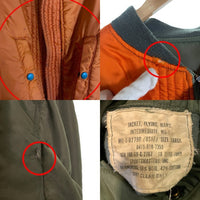 60`s U.S. ARMY 米空軍 SPORTS MASTERS スポーツマスター 縦ステッチ MA-1 ミリタリー フライトジャケット オリーブ 8415-818-7353 DSA-100-69-C-2767 Size L 福生店