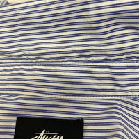 STUSSY ステューシー Big Button Stripe Shirt ビッグボタン ストライプシャツ ブルー sizeM 瑞穂店