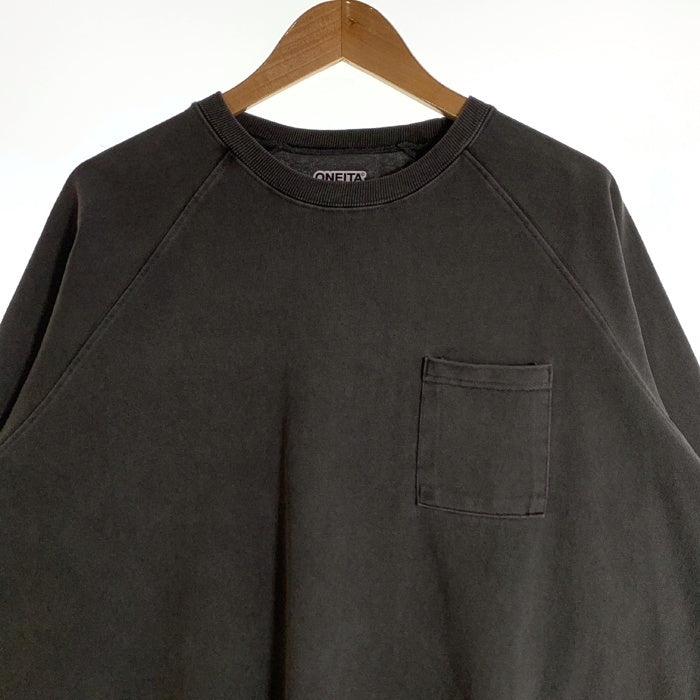 ONEITA オニータ POWER-T パワーティー スーパーヘビーウェイト 13oz Tシャツ ブラック ラグラン ポケット 2322-004ON Size L 福生店