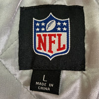 NFL RAIDERS レイダース コットン スタジアムジャケット スナップボタン スタジャン ブラック グレー SizeL 瑞穂店