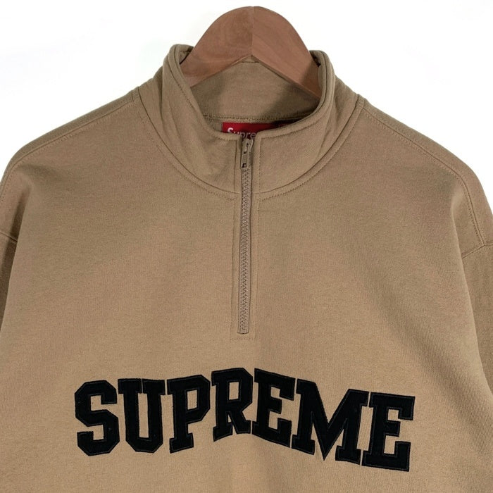 SUPREME シュプリーム 24FW Collegiate Half Zip Pullover カレッジ ハーフジップ プルオーバースウェット ベージュ Size M 福生店