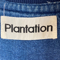 plantation プランテーション リネン麻 ブルゾンジャケット ブルー sizeM 瑞穂店