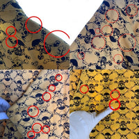 LIFE`S A BEACH ライフズアビーチ 復刻 スカルボーンプリント スウィングトップ ブルゾン ジャケット イエロー 薄手 Size M 福生店