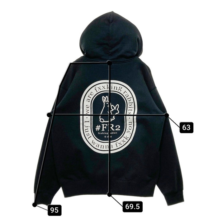FR2 エフアールツー プリント ジップアップ スウェットパーカー ブラック Size L 瑞穂店