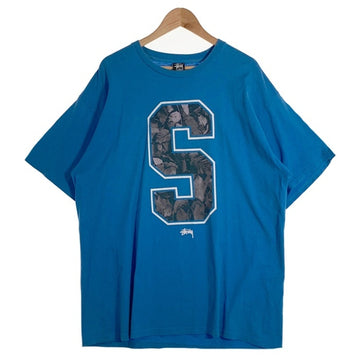 STUSSY ステューシー Sロゴ プリントTシャツ ブルー メキシコ製 Size XXL 福生店