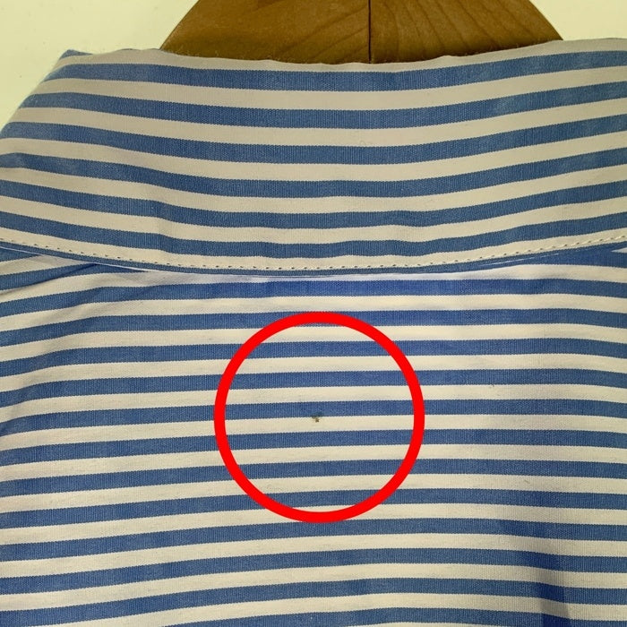 VAUCLUSE STUDIOS Striped Signature Short Sleeve Shirt ストライプシャツ 半袖 ライトブルー Size M 福生店