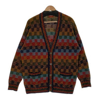 EXAMPLE BY MISSONI ミッソーニ ウール アクリル カーディガン チェック柄 マルチ Size S (実寸L相当) 福生店